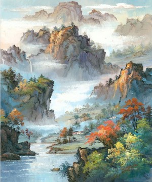 Chinese Landscape Shanshui Mountains Waterfall 0 955 Oil Paintings